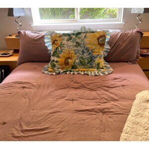 Vintage Sunshine Curtains Pillowcase Standard Size Pillow Sunflowers Hyacinth